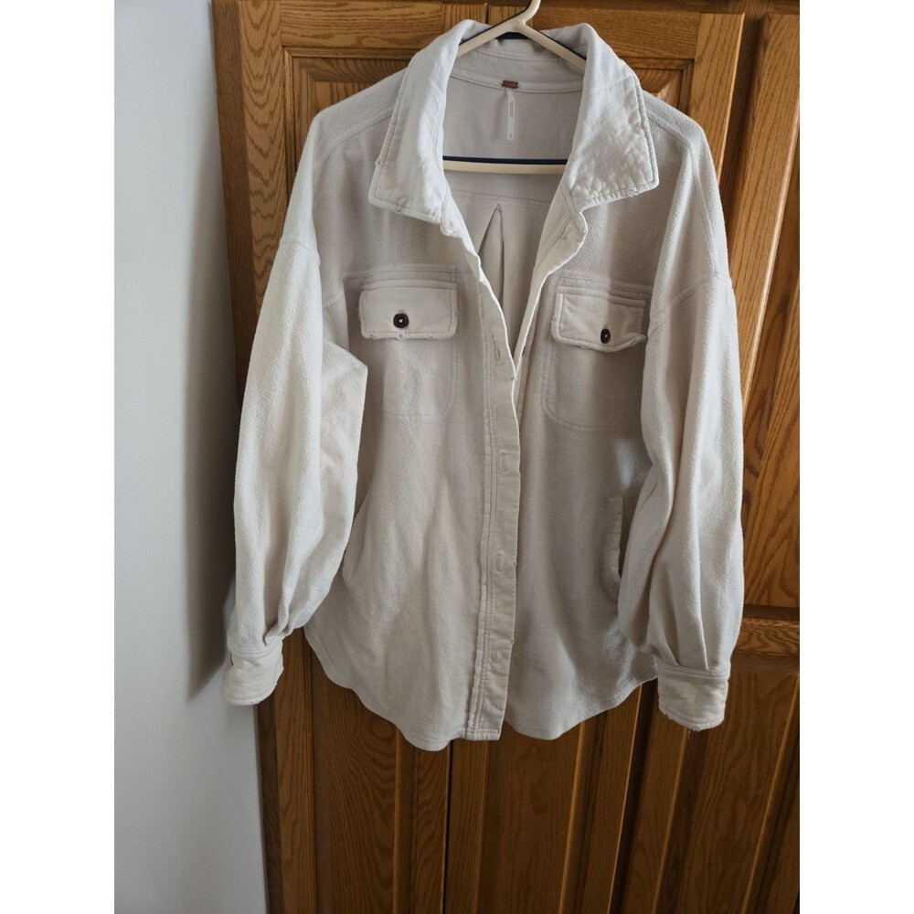 Free People We The Free Ruby Jacket In Champagne Dreams Size M Distressed Ovsize - Picture 2 of 15
